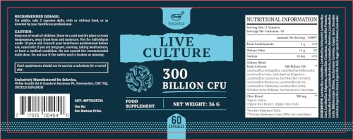 Solavica 300 Billion CFU Live Cultures Capsules for Women & Men (60 Count (Pack of 4))