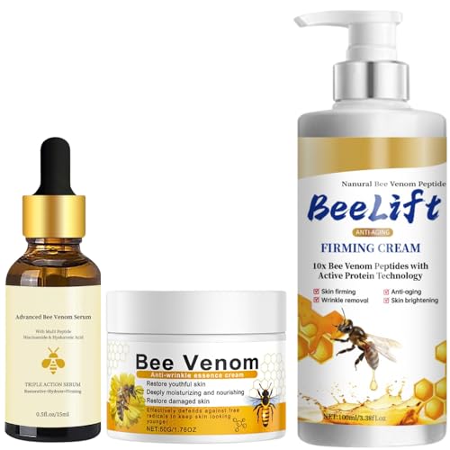 IZBEAUVO Bee Venom Anti Wrinkle Face Cream Skincare Set With Bee Venom Serum & Face Cream & Body Lotion