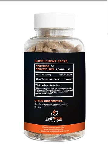 Generic Turkesterone 60 caps 500mg Daily - Natural Anabolic Supplement for Enhanced Muscle Growth and Performance- Boost Circulation, Performance & Muscle Recovery - Pure Active Ingredient