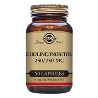 Solgar Choline 250 mg / Inositol 250 mg Vegetable Capsules - Pack of 50 - Supports Metabolising Nutrients - Improves Transport of Fat for a Clear Liver - Vegan and Gluten Free