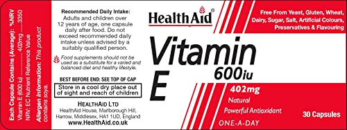 HealthAid Vitamin E 600iu - 30 Capsules