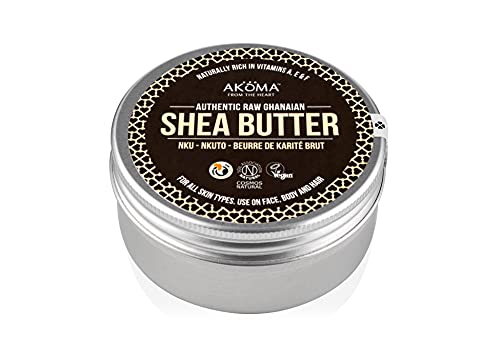 akoma Akoma - RAW Shea Butter - Cosmos Certified, Authentic, Vegan, Fairly Traded - 50ml