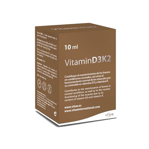 Vitae Vitamin D3K2 10ml | Food Supplement in Drops' Format | Bone Health and Strengthen The Immune System | Muscle and Joint Care