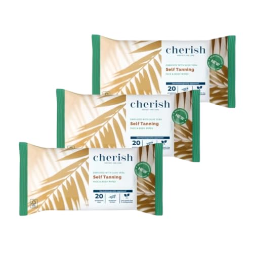 Generic Self-Tanning Wipes – 3 x 20 Pack (60 Wipes Total) | Gradual Self-Tan Towelettes for Face & Body | Streak-Free, Quick-Drying | Unisex Bronze Glow. Enriched with Aloe Vera.