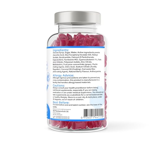 SKD Pharmaceuticals Kids Multivitamins & Mineral Gummies | UK GMP Manufactured (60)