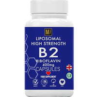 Liposomal Vitamin B2 Riboflavin | 400mg Migraine Support 180 Capsules | 6 Months Supply | Vegan, High Strength Riboflavin Supplement | Liposomal Delivery for Maximum Absorption | Non-GMO | UK Company