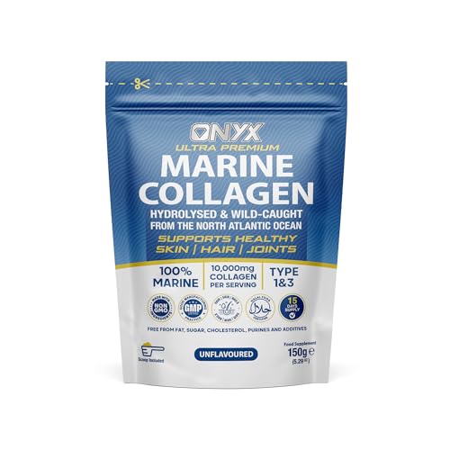 Onyx Marine Collagen Powder 150g (Type I & III) | Wild-Caught Arctic Cod | Collagen Supplements for Women & Men | Skin, Hair, Muscles, Joints, Bones & Gut Health