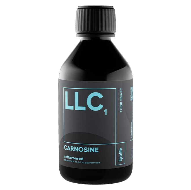 Lipolife liposomal Carnosine. Unflavoured Liquid, Gluten Free, Vegan. Advanced antioxidant with Higher Absorption. 240ml. lipolife LLC1