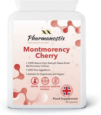 Montmorency Cherry - 90 Vegan Capsules - 3000mg Daily Serving of High Strength Freeze Dried- with Natural Vitamin A, C, B6 and E- Manufactured in The UK