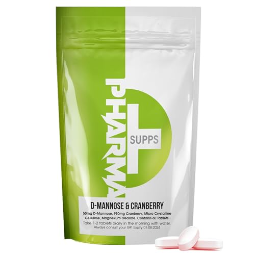 MoovWell Pharma D-Mannose & Cranberry Tablets – UTI & Bladder Support, Cystitis Relief, Natural Urinary Tract Health Supplement for Women & Men – 60 Tablets (2 Month Supply) – Made in The UK, Vegan Friendly