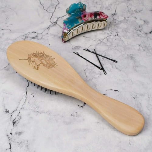 Azeeda 'Unicorn Mane' Wooden Hairbrush (HA00051322)