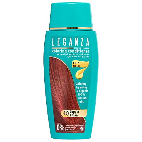 Leganza Hair Coloring Conditioner Natural Balm Color Copper Titian Nº 40 | Enriched with 7 Natural Oils | Ammonia, PPD and Paraben Free | 150 ml
