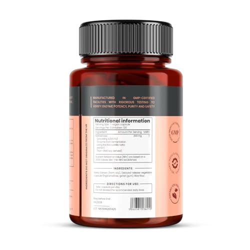 Pureclinica Nattokinase 4,000 FU per Capsule – 120 Vegan Capsules – High Potency, Delayed-Release – Non-GMO, Soy-Derived, No Fillers – 4 Month Supply