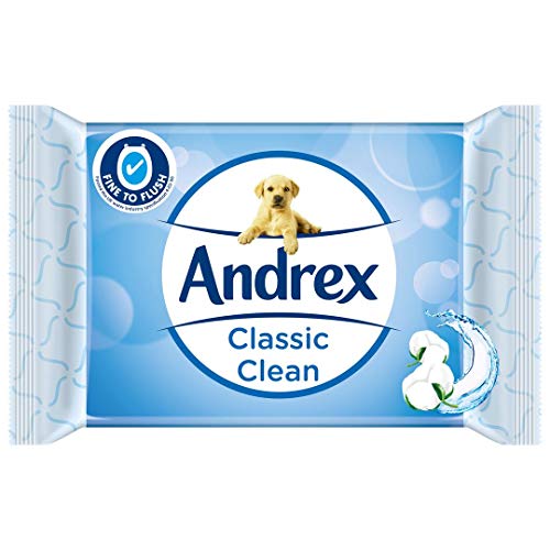Andrex Classic Clean Washlets Moist Toilet Tissue, Plastic Free & Biodegradable