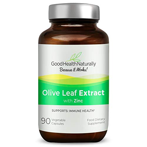 GOOD HEALTH NATURALLY BECAUSE IT WORKS! Olive Leaf with Zinc, Immune System Vitamin | 90 Vegetable Capsules - Good Health Naturally