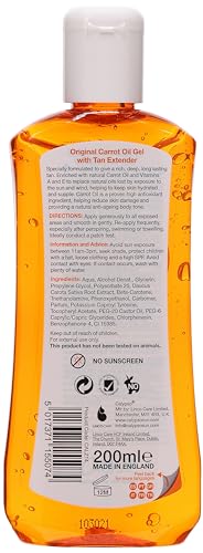 Calypso Carrot Oil Tan Extending Gel | Optimises Natural Tan | Added Moisturisers | 200Ml