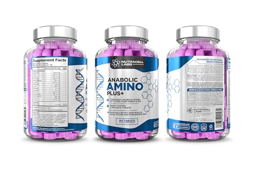 Anabolic Amino Acid Plus+ BCAA Tablet (180 Chewable Amino Acids) with Vitamin B6 to Reduce Tiredness and Fatigue