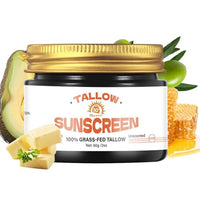 TBeautfave Beef Tallow Sunscreen SPF 30 - Beef Tallow for Skin - 100% Organic Grass-Fed Beef Tallow Sunscreen for Face & Body - SPF 30 Face Moisturiser, Hydrating, Sweat & Water Resistant (Pack of 2)