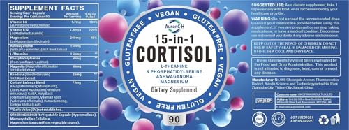 AruanC-H Cortisol Reducing Supplement with Ashwagandha - Reduce Lower Cortisol High Cortisol Reducer Blocker Control - Supports Stress Mood Rest Adrenal Calm Relax with Ashwagandha L-Theanine Magnesium