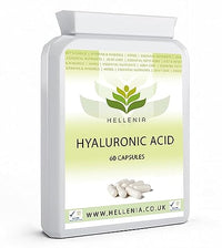 Hellenia Hyaluronic Acid 100mg | Supports Healthy Connective Tissue and Joints | Natural Moisturiser for Radiant Skin | 60 Capsules | Vegan Friendly