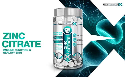 Premium Zinc Citrate (150% NRV) 100 Tablets / 1 Per Day - Pure Certified
