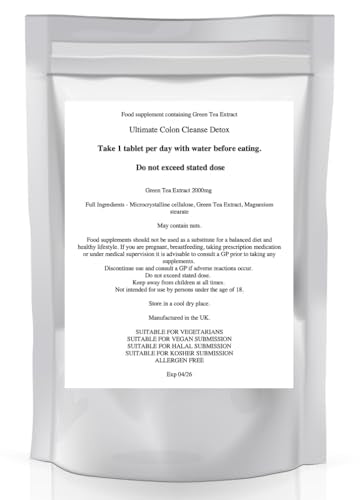 Generic Colon Cleanse Vegan Detox Aid for Gut Health, Digestion Aid, Supports Bowel Function, Constipation Relief and Bloating - 30 Tablets (1 Month Supply)