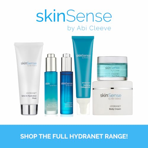 skinSense by Abi Cleeve SkinSense Hydranet Hydrating Collagen Gel 100ml, Collagen Moisturiser, Vegan Collagen Gel, Hydrating Face Serum, Plant-Based Collagen Face Mask, Menopausal Cooling Gel