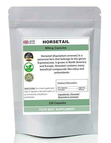 Your Best Supplement Horsetail Capsules 500mg 100% Natural Pure no additives (Premium Quality) (120)