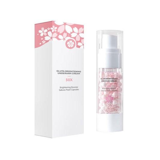 MrCuvaryas Sakura Gluta Underarm Whitening Cream,Intimate Area Skin Lightening Cream,Sakura Gluta Brightening Underarm Cream, Brightening Booster Pearl Capsules,Body Cream Whitening for Dark Spot Corrector
