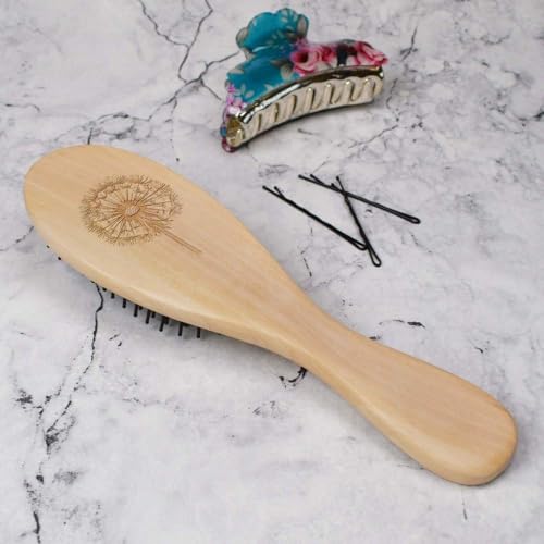 Azeeda 'Single Dandelion' Wooden Hairbrush (HA00055794)