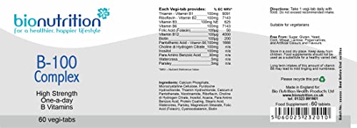 Bio Nutrition B-100 Complex : One-A-Day : Men's Health Vitamins : 60 vegi-tabs