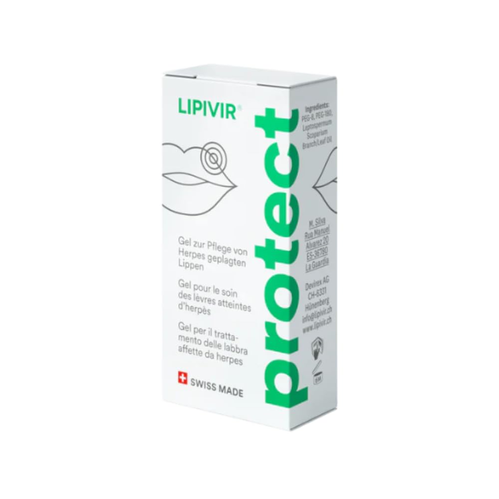 Lipivir PROTECT Cold Sore Prevention Gel – Vegan, Cruelty-Free, Transparent Formula with Manuka Oil – 2.5g