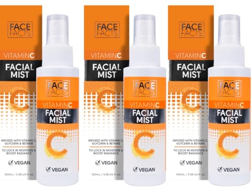3 x Face Facts Face Mist | Hydrating Vitamin C 100ml (Pack of 3) | Vegan