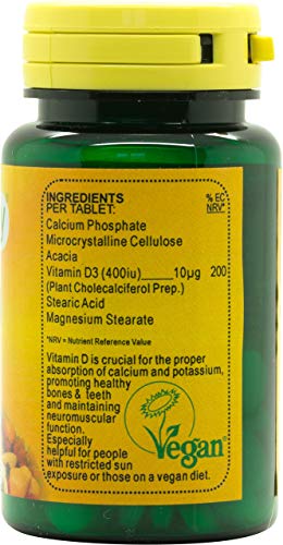 Veganicity Vitamin D3 400iu (10µg) : Vitamin D General Health & Joint Supplement: 90 Vegan Tablets, in a Planet-Friendly 99% Recycled Pot