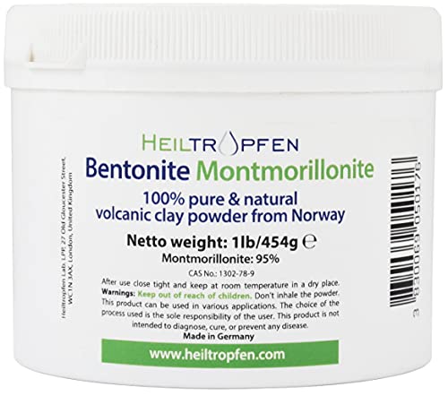 Bentonite Montmorillonite powder | 1 Pound - 454 g | ULTRA FINE | Montmorillonite content 95% | Natural Mineral Dust | Heiltropfen®