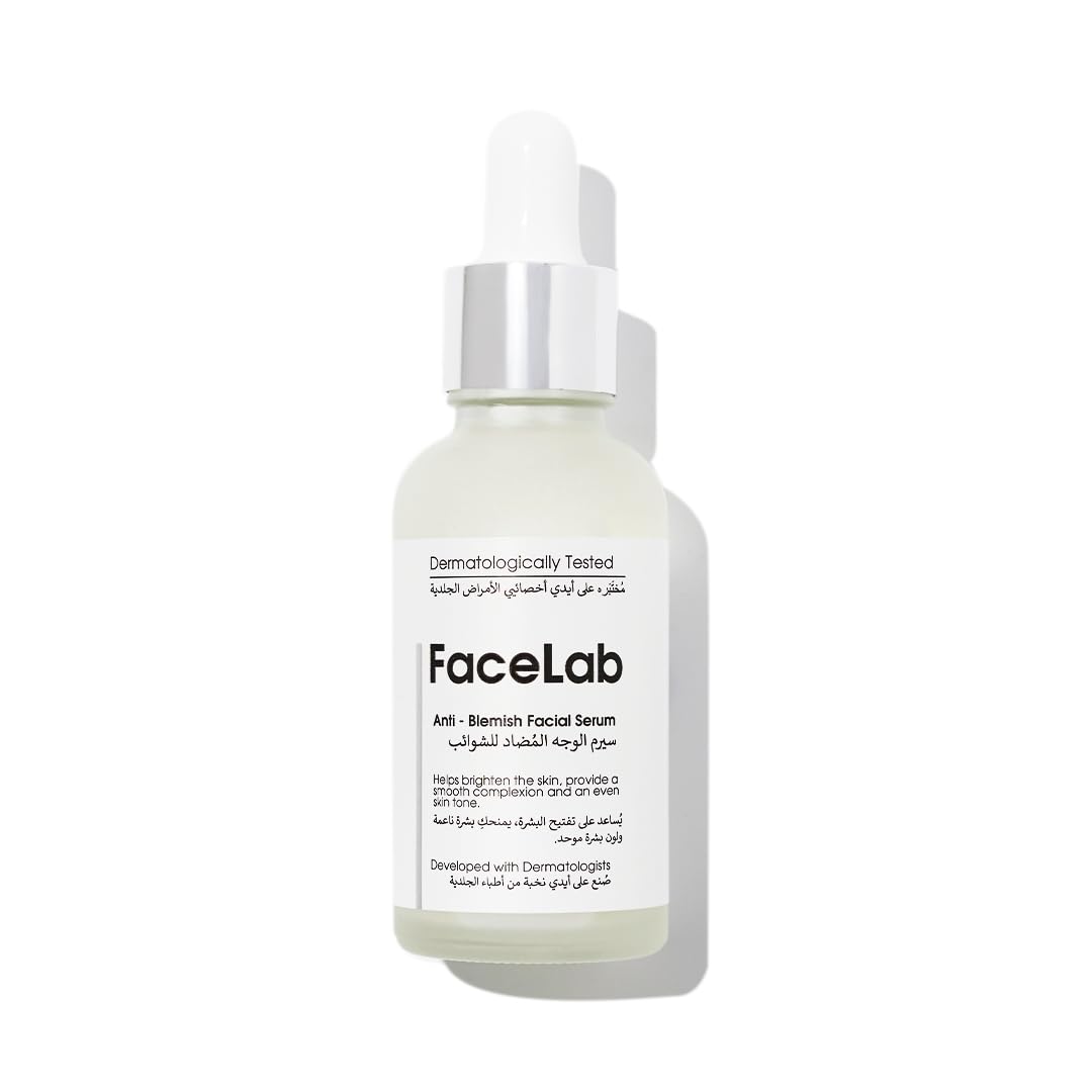 FaceLab Anti-Blemish Serum, Advanced Peptide, Niacinamide Formula, Even Skin Tone, Brighter Complexion, Moisturizes Revitalizes, for All Skin Types, 30ml
