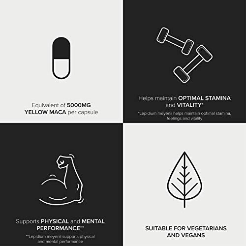 Bulk Super Strength Maca Capsules, 5000 mg, Pack of 90, Packaging May Vary