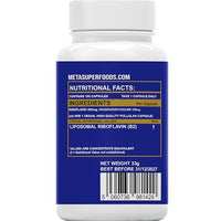 Liposomal Vitamin B2 Riboflavin | 400mg Migraine Support 180 Capsules | 6 Months Supply | Vegan, High Strength Riboflavin Supplement | Liposomal Delivery for Maximum Absorption | Non-GMO | UK Company