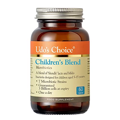 Udos Choice Children's Blend Probiotics - 7 Microbiotic Strains - Lacto & Bifido Bacteria - 3 Billion Cells at Expiry - Aged 5-15yrs - 60 Caps - 1 A Day
