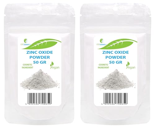 ETC Cosmetic`s Zinc oxide Powder - 100 gr - Cosmetic ingredient, high purity material, non-nano