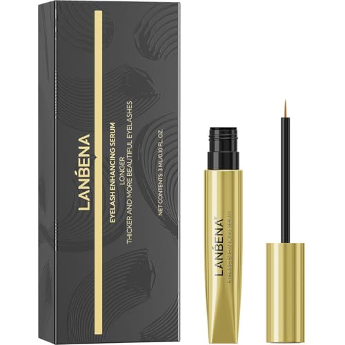 LANBENA EYELASH ENHANCING SERUM - Natural Nourishment for Fuller, Longer Lashes & Defined Brows | 3mL/0.10 fl oz - Cold-Pressed Formula, Vegan & Cruelty-Free