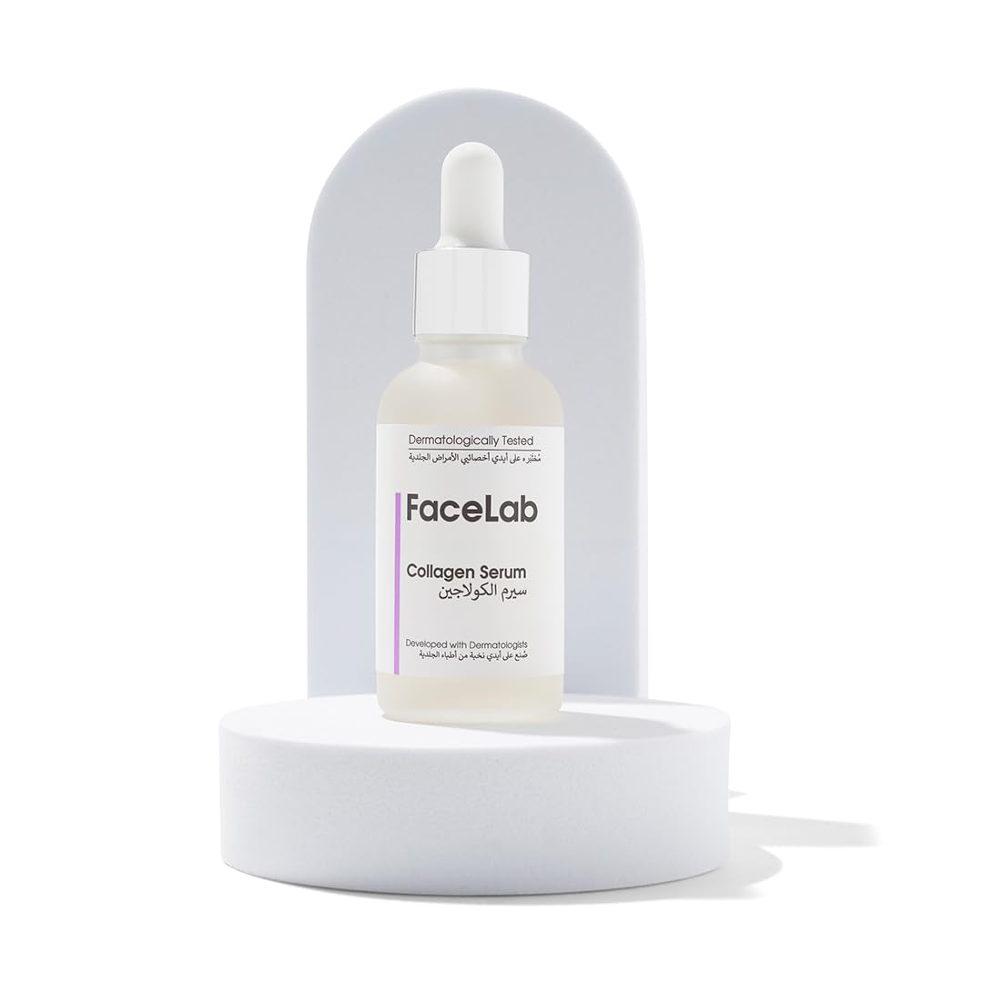 FaceLab Collagen Serum, Anti-Aging Formula, Reduces Wrinkles and Sagging, Moisturises and Softens Skin, Antioxidant Protection, for All Skin Types, 30ml