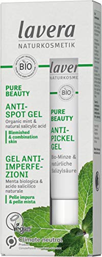 lavera PURE BEAUTY Anti-Spot Gel - organic mint and natural salicylic acid - vegan - Natural Cosmetics - dries out spots - 15ml