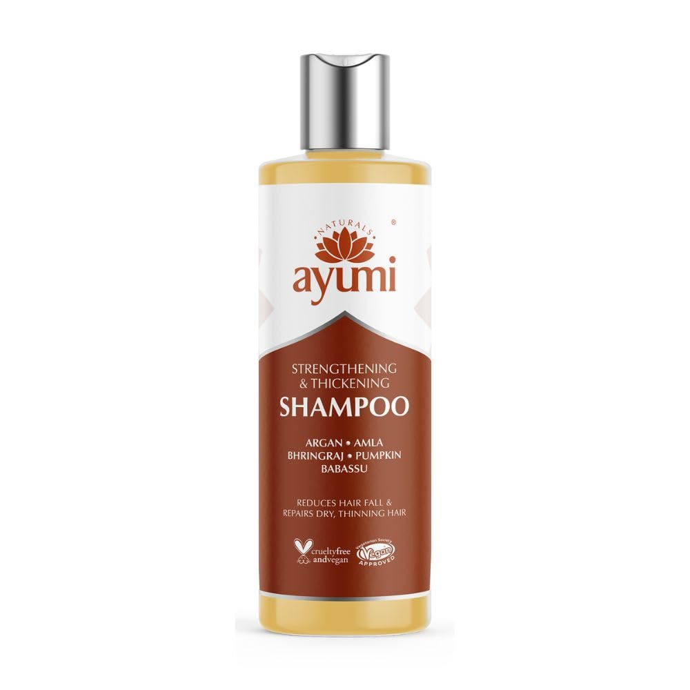 Ayumi Strengthening & Thickening Shampoo For Thin Weak Hair Contains Amla Bhringraj Extracts to Help With Growth Stimulation Delicately Cleanses the Scalp - 1 x 250ml