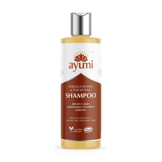 Ayumi Strengthening & Thickening Shampoo For Thin Weak Hair Contains Amla Bhringraj Extracts to Help With Growth Stimulation Delicately Cleanses the Scalp - 1 x 250ml