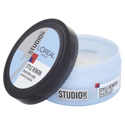 L'Oreal Paris Studio Line Remix Fibre Putty, Texturised Effect Styling Putty That Does Not Harden and Can Be Reworked and Remoulded for Short Styles Throughout the Day, Remix Fibre Putty, 150ml
