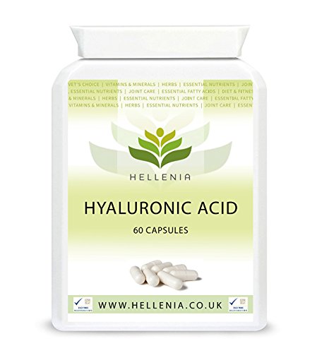 Hellenia Hyaluronic Acid 100mg | Supports Healthy Connective Tissue and Joints | Natural Moisturiser for Radiant Skin | 60 Capsules | Vegan Friendly