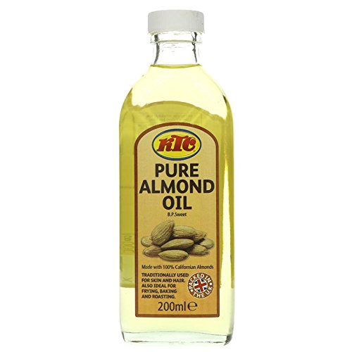 KTC Sweet Almond Refined Oil 200ml Jar - Edible, Hair, Skin Moisturiser & Conditioner