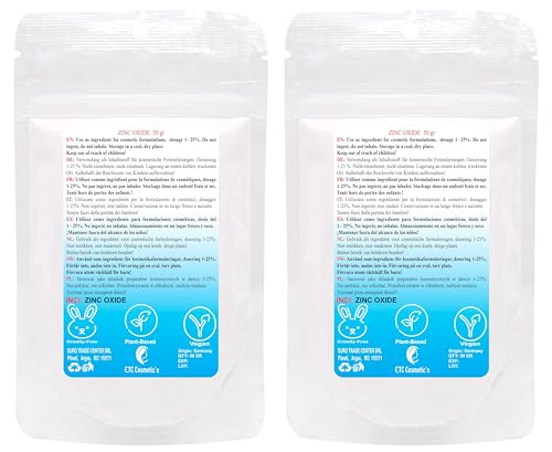 ETC Cosmetic`s Zinc oxide Powder - 100 gr - Cosmetic ingredient, high purity material, non-nano