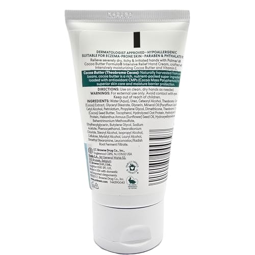 Generic Palmers Cocoa Butter Formula Intensive Relief Hand Cream, 60g, Fragrance-Free, Hypoallergenic, with Vitamin E